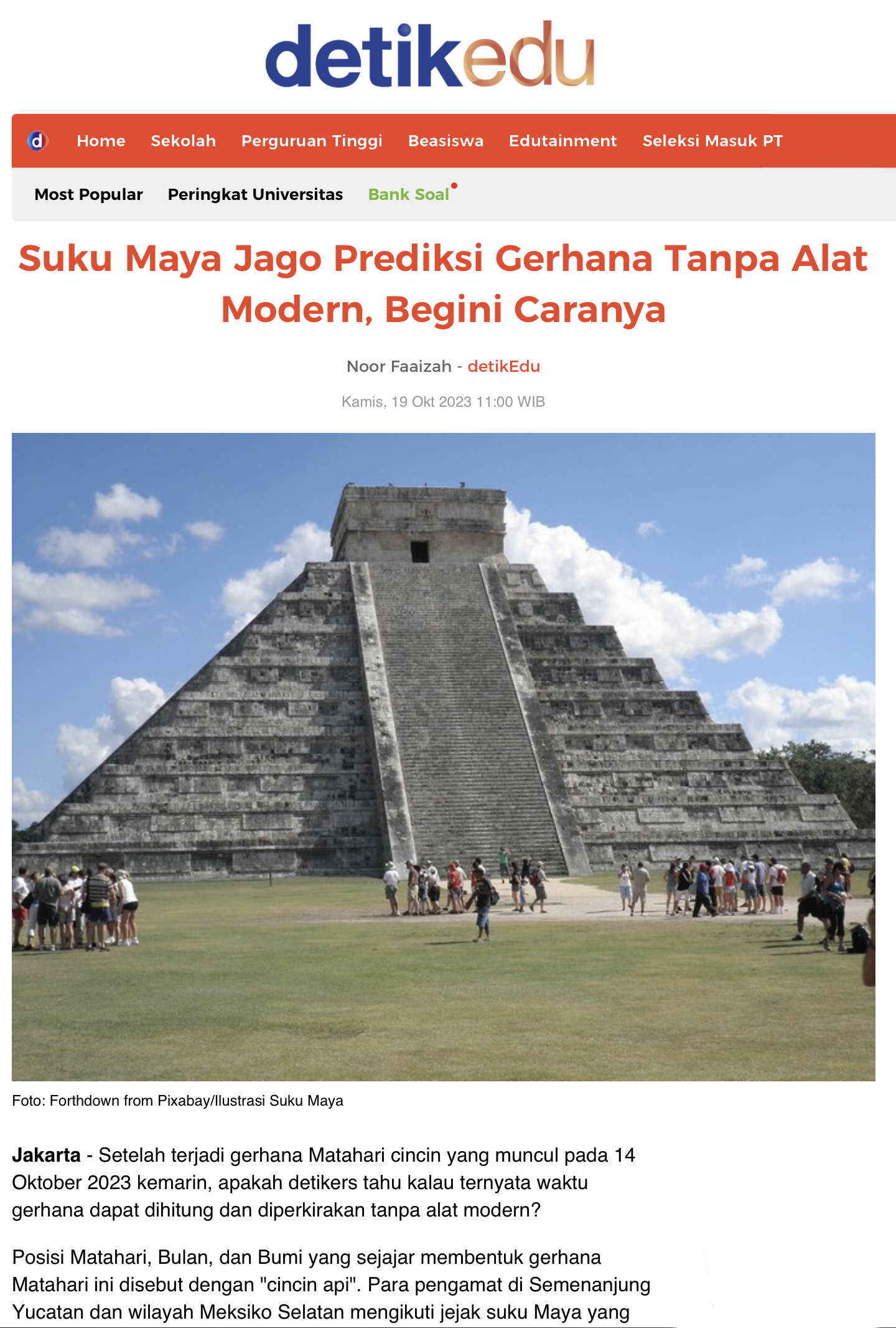 Suku Maya Jago Prediksi Gerhana Tanpa Alat Modern, Begini Caranya