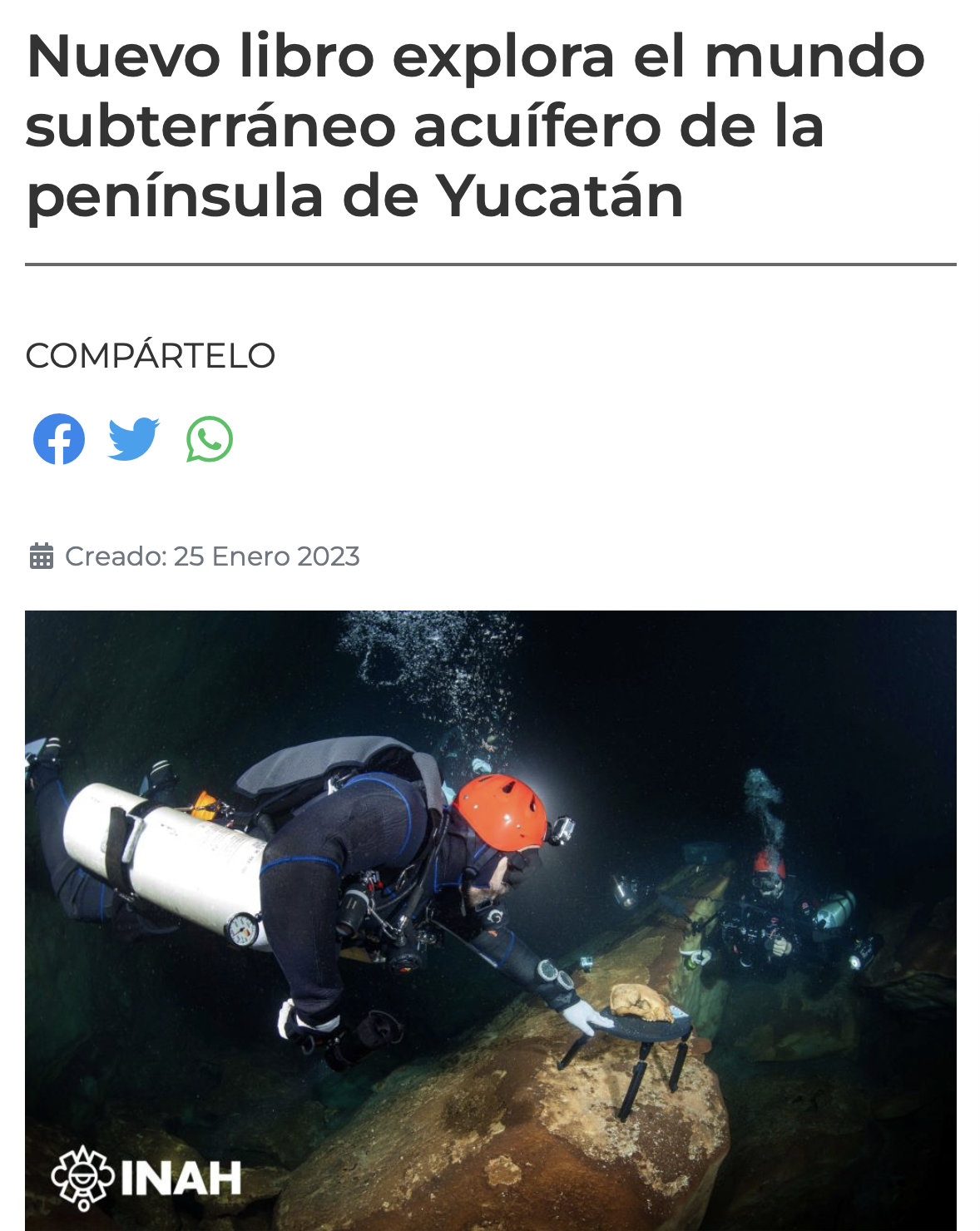 Nuevo libro explora el mundo subterráneo acuífero de la península de Yucatán